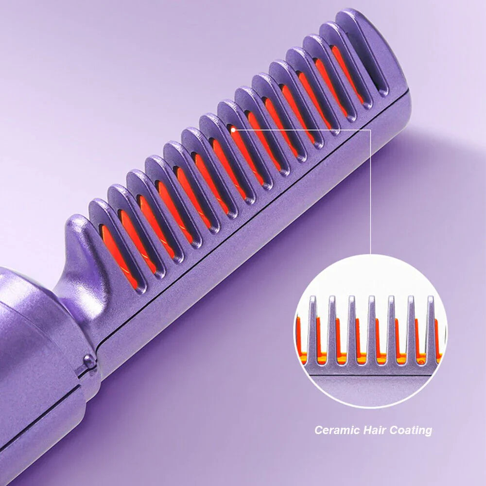 Portable Hair Straightener Cordless Rechargeable Hot Comb