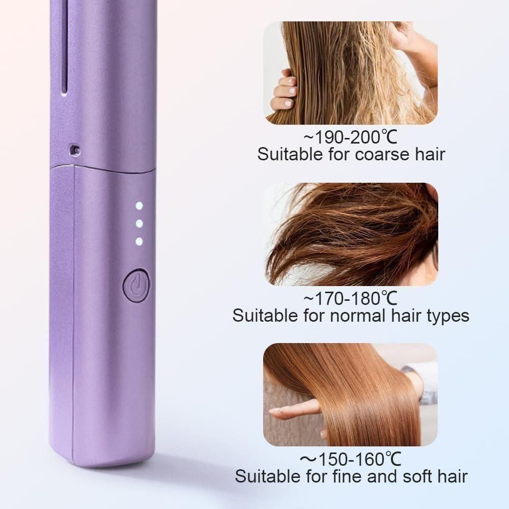 Portable Hair Straightener Cordless Rechargeable Hot Comb