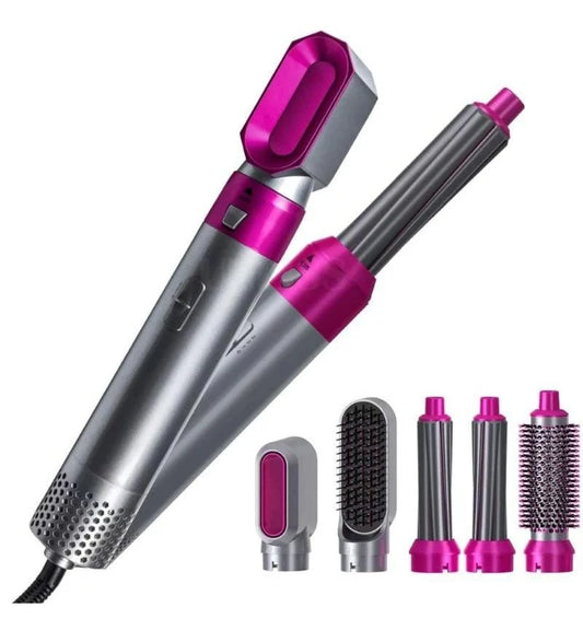 5 in 1 Multifunctional Hair Dryer Styling Tool, Detachable 5-in-1 Multi-Head Hot Air Comb, The Negative Ion Automatic Suction Hair Curler