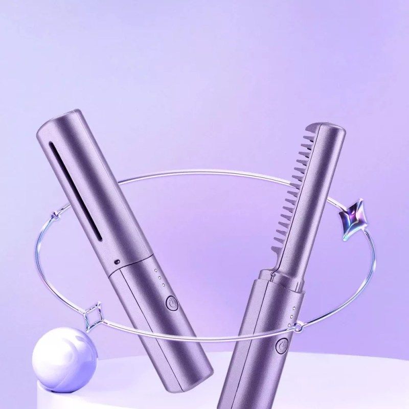 Portable Hair Straightener Cordless Rechargeable Hot Comb